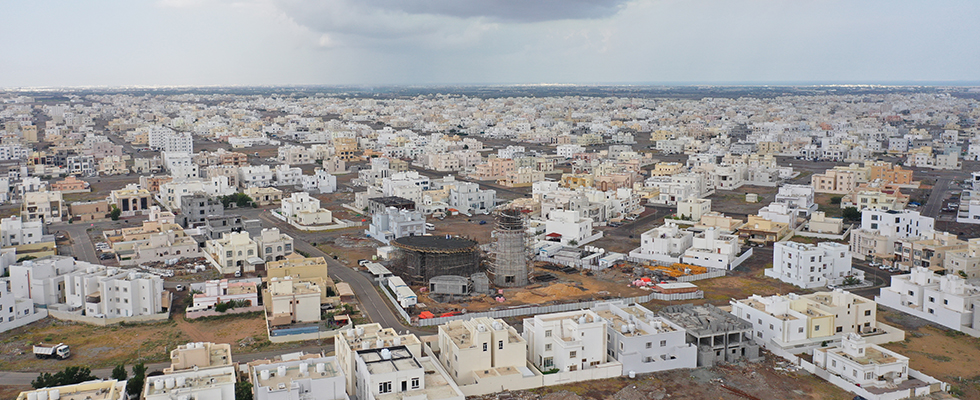 Mahboob Bin Al Ruhail Mosque aerial view